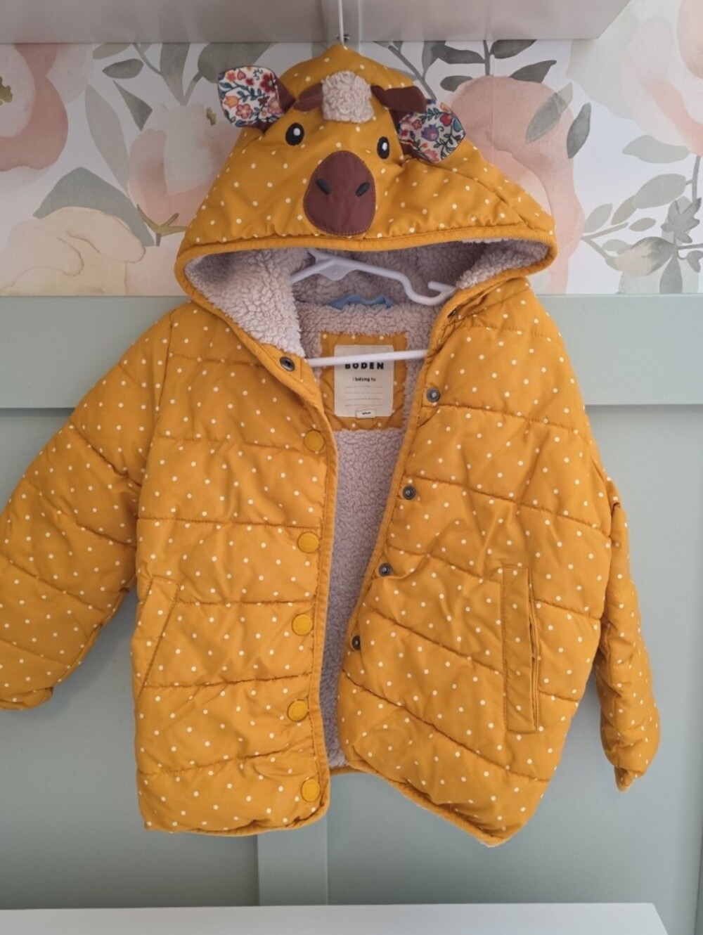 Mini Boden 3/4 Giraffe 3t 4t Jacket Coat